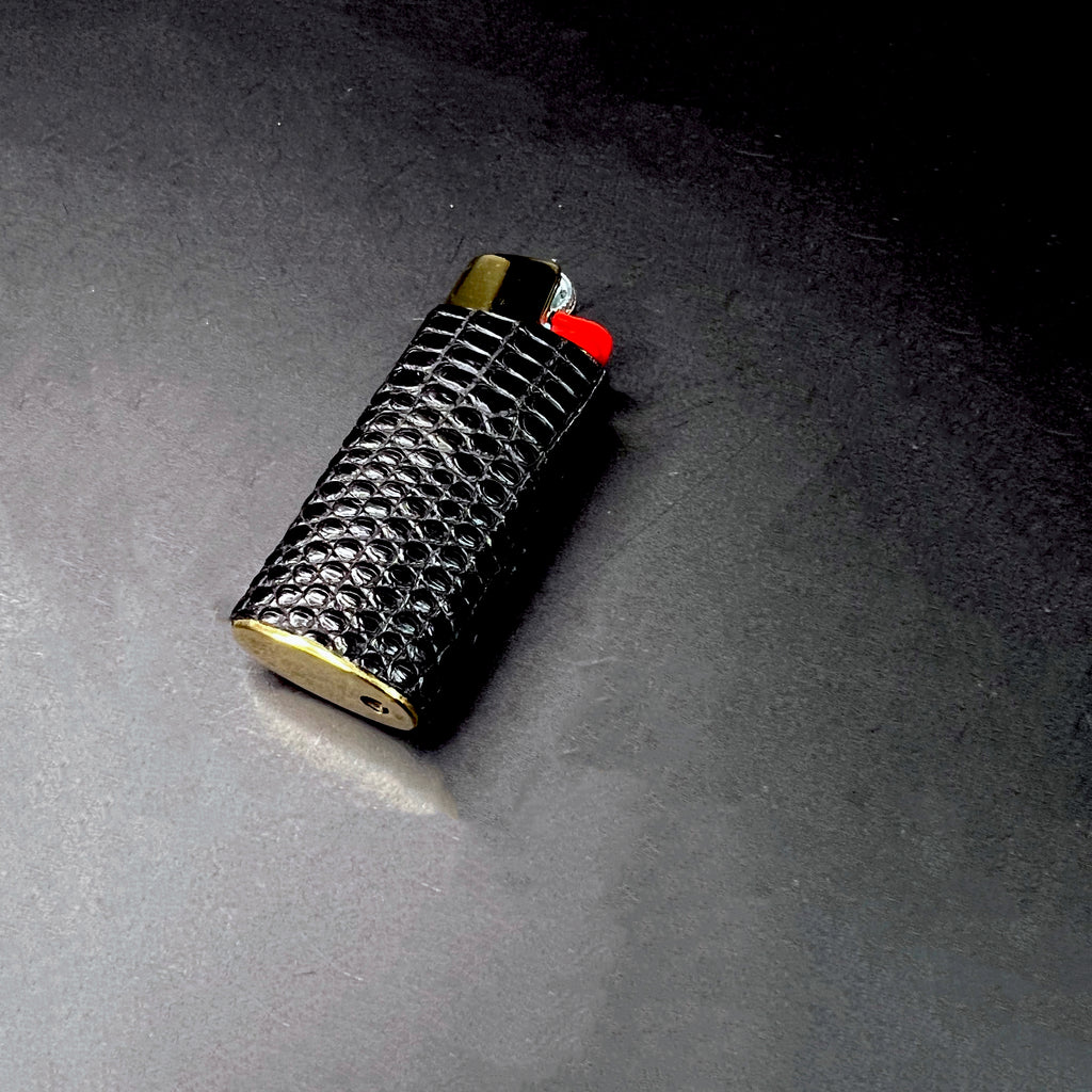 Black Lizard Gold Mini Lighter Case