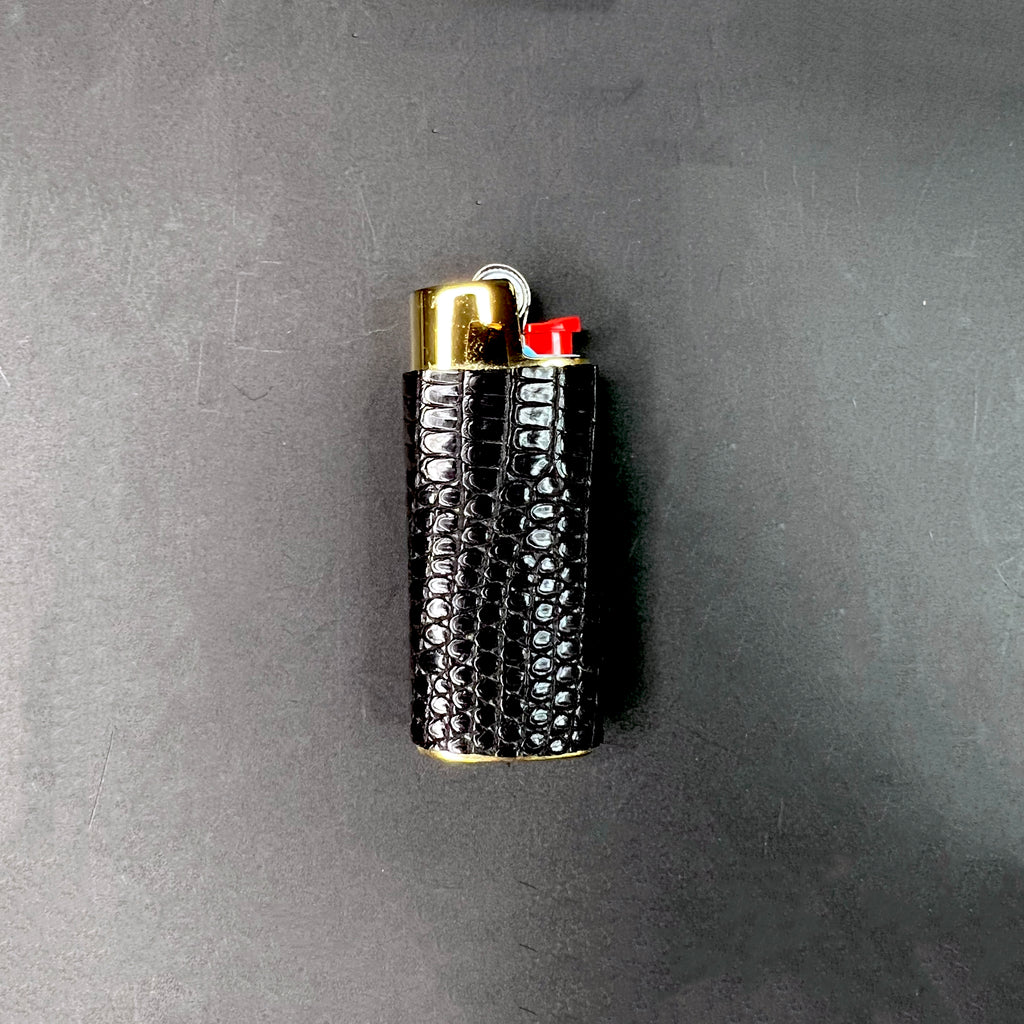 Black Lizard Gold Mini Lighter Case