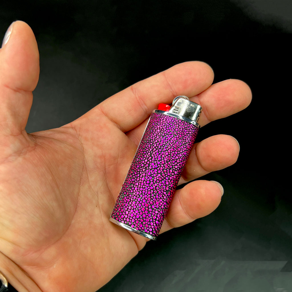 **Limited Edition** Hot Pink Shagreen Lighter Cover