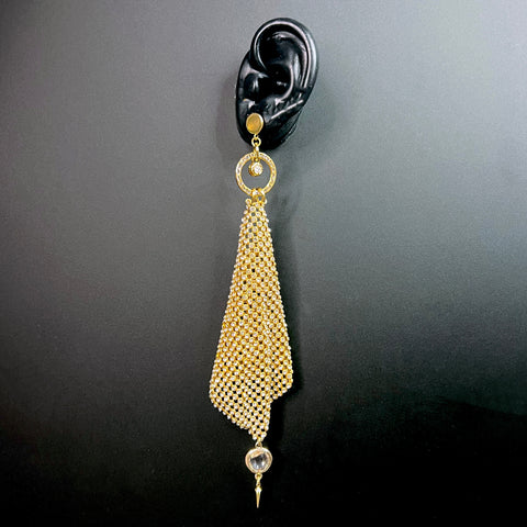 Gold Mesh Drop Earrings