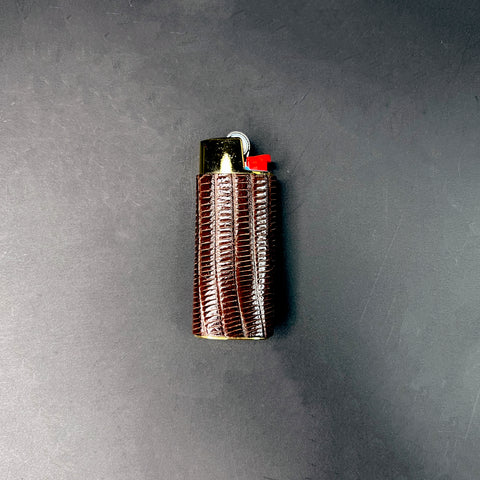 Brown Lizard Gold Mini Lighter Case