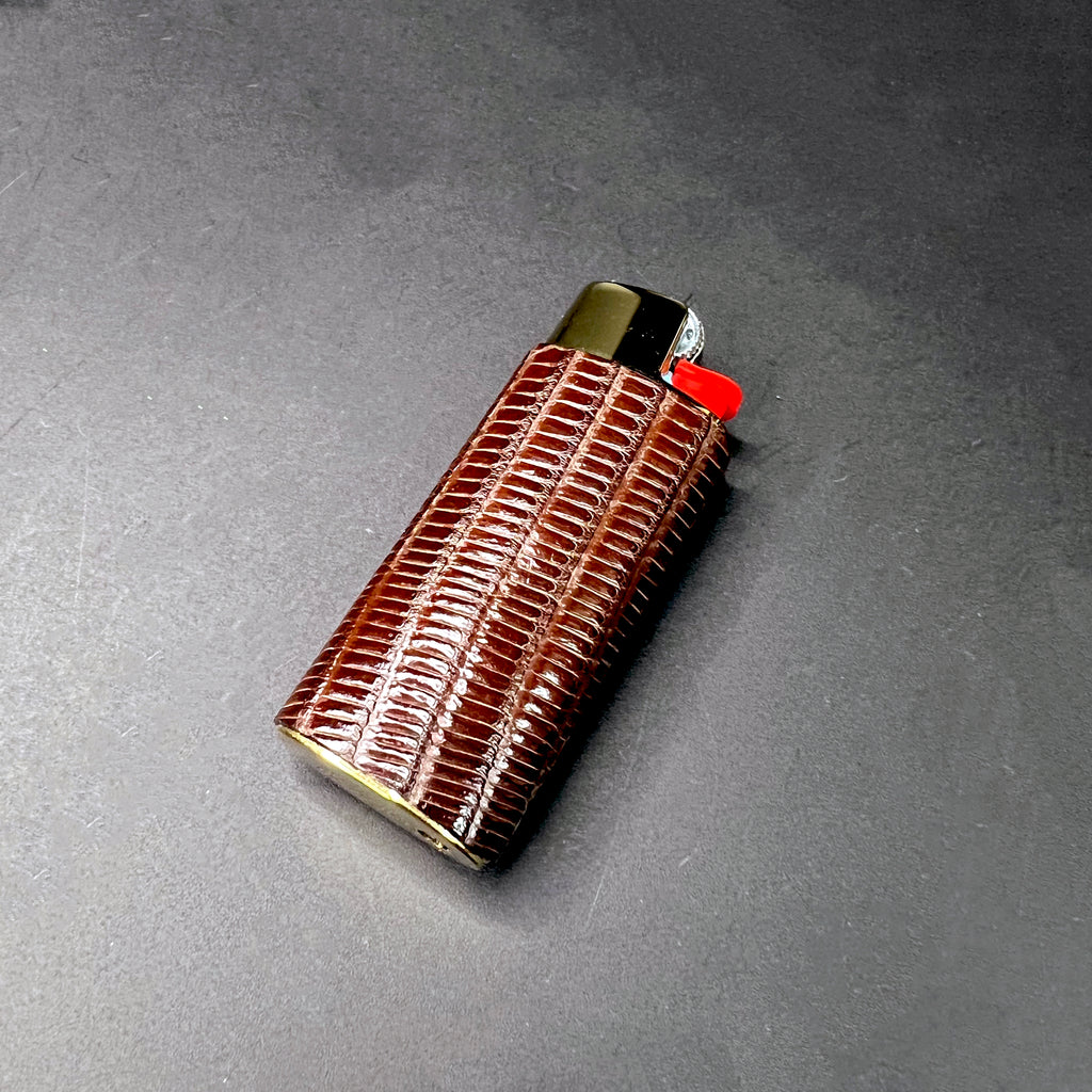 Brown Lizard Gold Mini Lighter Case