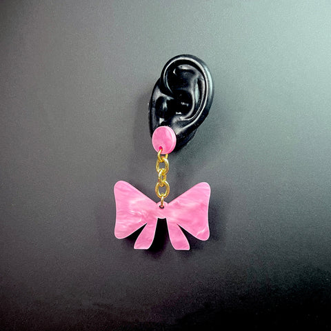 Pink Bow Earrings