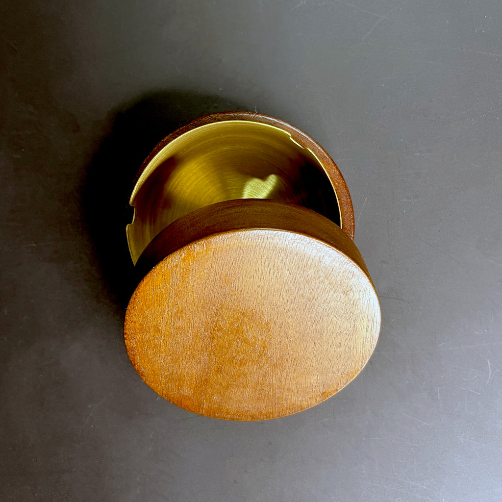 Wood and Brass Hideaway Ashtray