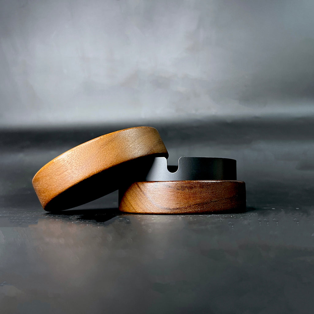 Wood and Matte Black Hideaway Ashtray