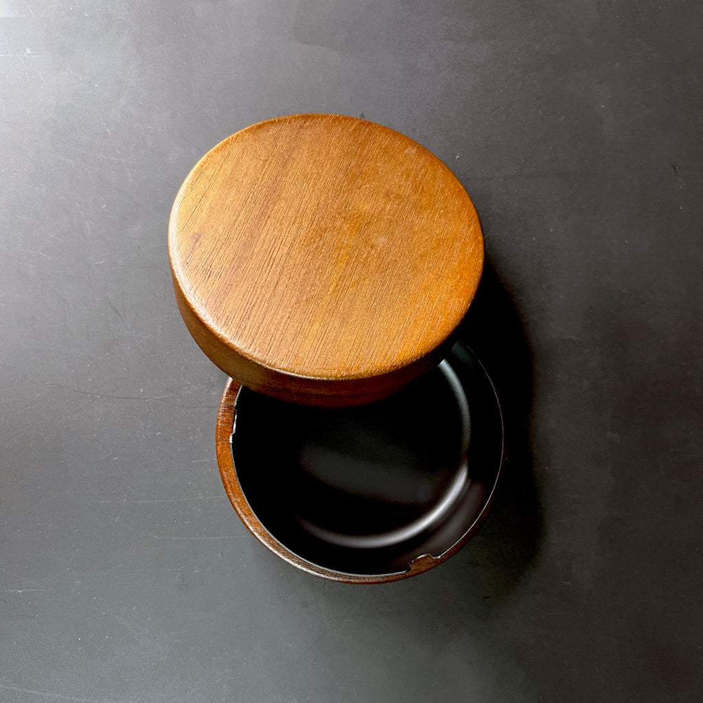 Wood and Matte Black Hideaway Ashtray