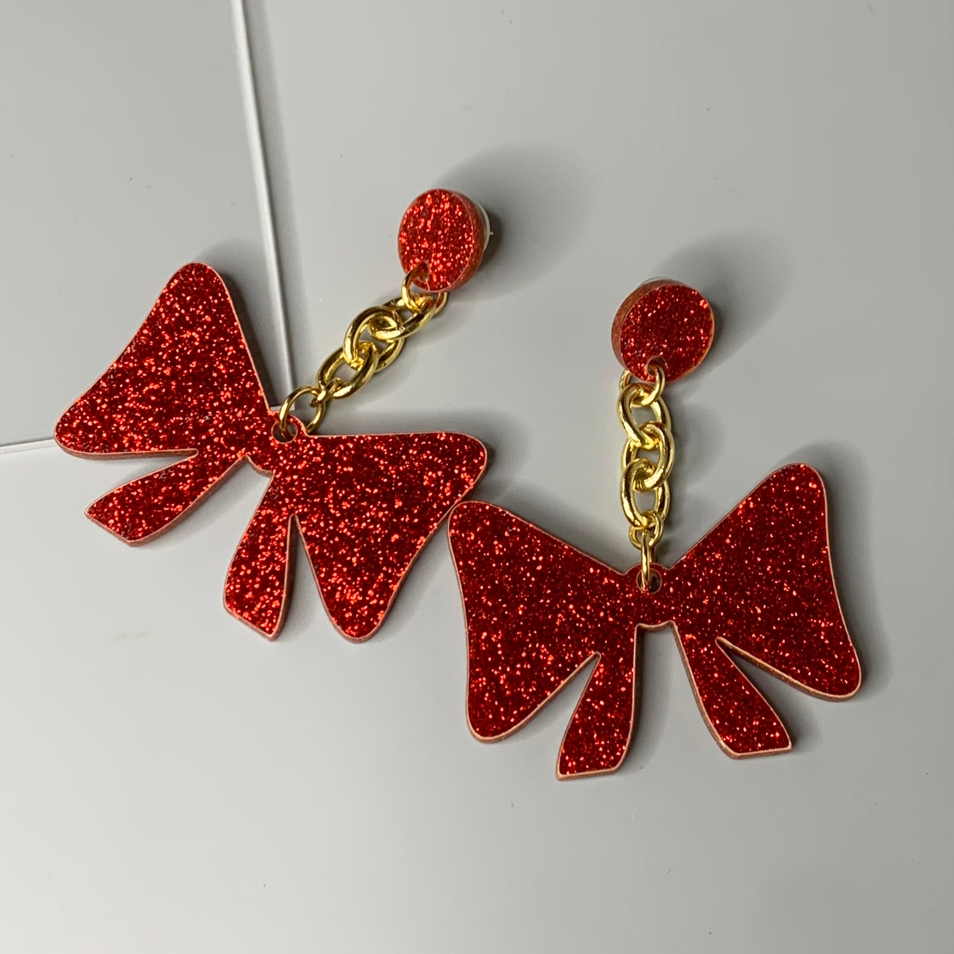 Red bow deals earrings